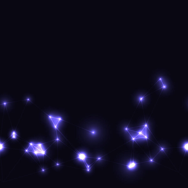 dark template with several conneted points in violet color