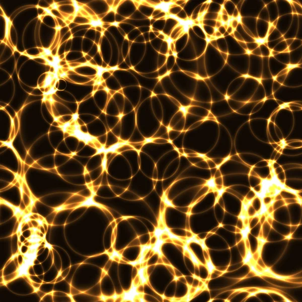 Тёмный бесшовный фон с кругами из лазерного неонового золота — стоковый вектор