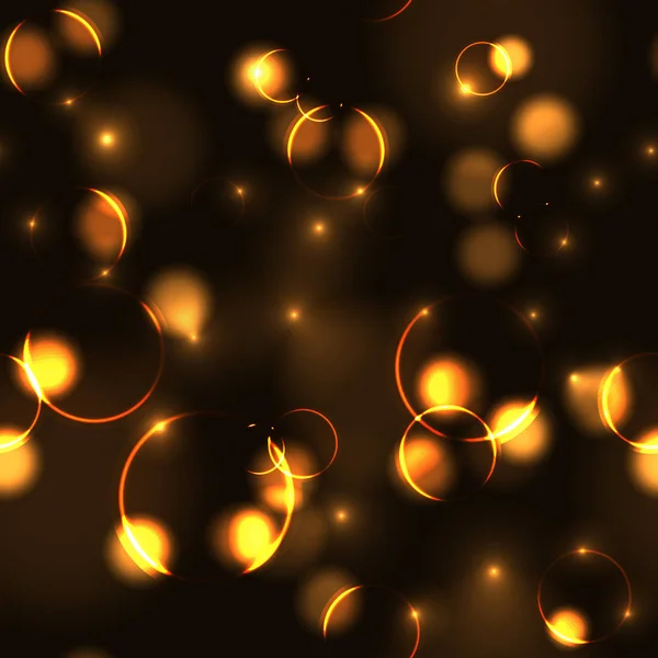 Neon gold bokeh effekt sömlösa mönster — Stock vektor