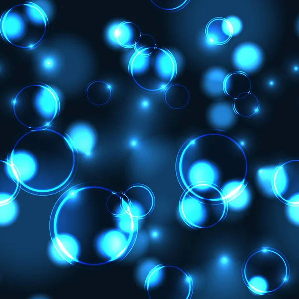 Neon mavi bokeh etkisi seamless modeli — Stok Vektör