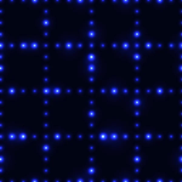 Donker naadloze patroon met shinning blauwe neon dot grid Rechtenvrije Stockvectors