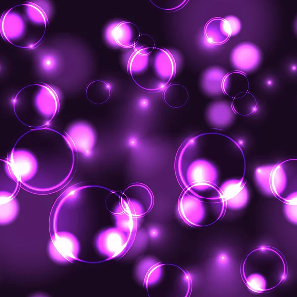 Neon violet bokeh effect seamless pattern — Stock Vector
