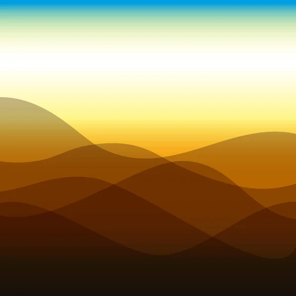 Platte ontwerp bruin golven of heuvels op landschap Rechtenvrije Stockillustraties