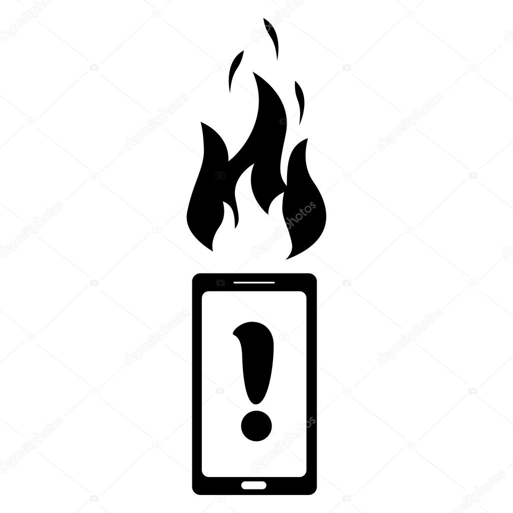 Vector logo combination of a fire and phone