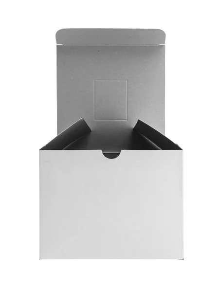 Fehér doboz elszigetelt fehér — Stock Fotó