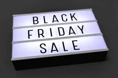 Koyu arka plan üzerinde siyah Cuma satış lightbox