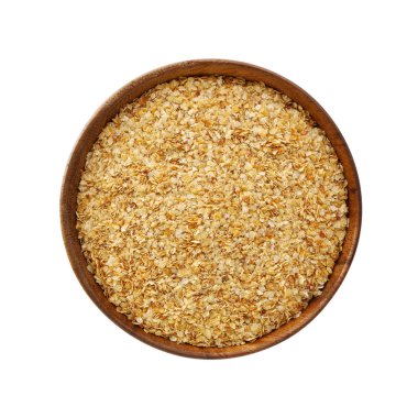 Buğday tohumu üzerine beyaz izole kase