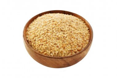 Buğday tohumu üzerine beyaz izole kase