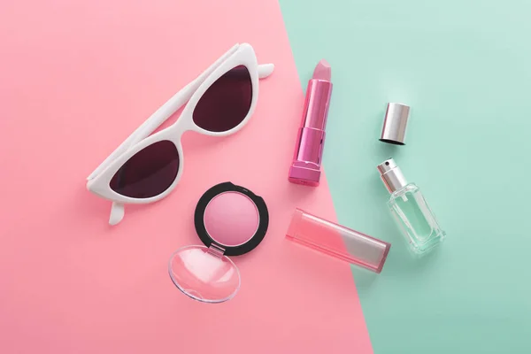 Cosmetic beauty products and sunglasses