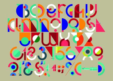 Vektör grafik harf veya alfabe - geometrik & renkli biçim