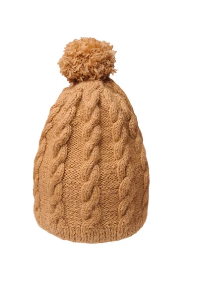 Beige knitted hat — Stock Photo, Image