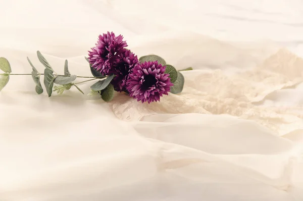 Peignoir beige kleur voor de bruid — Stockfoto