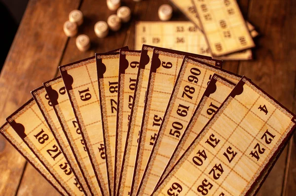 Familj Vintage Intressant Lotto Bingo Spel — Stockfoto