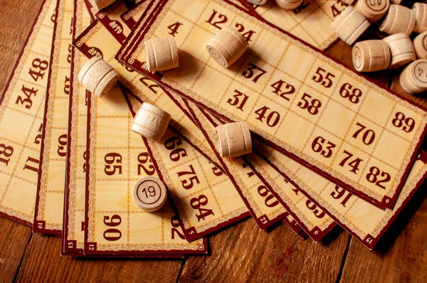 Familj Vintage Intressant Lotto Bingo Spel — Stockfoto