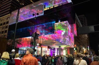 Blink 2019 video art projection at the Contemporary Art Museum o clipart