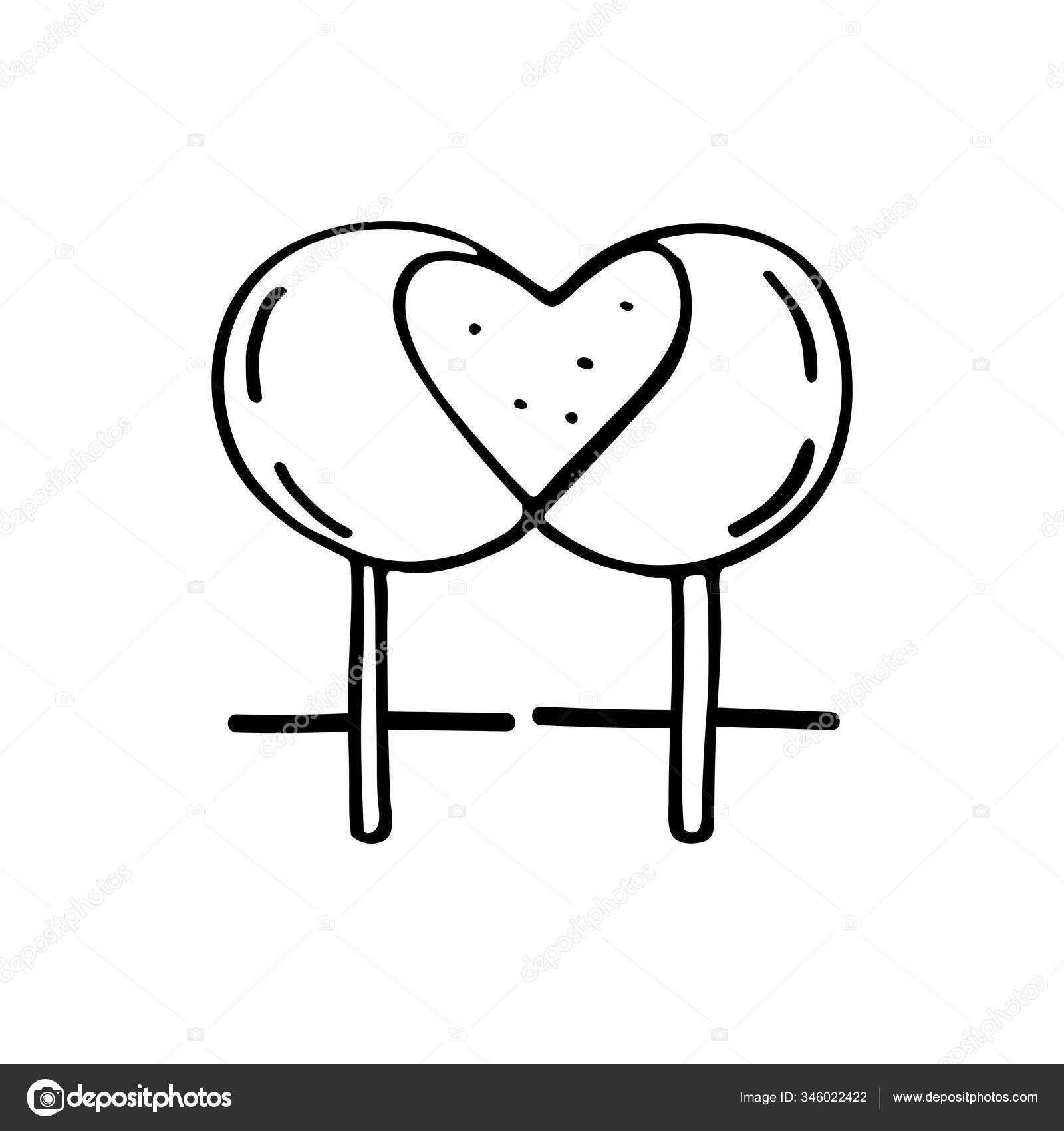 Heart Female Symbol Love Doodle Hand Drawn Vector Illustration Sticker Stock Vector C Fox Biz 346022422