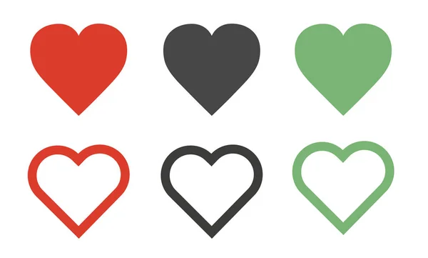 Kalp çizimleri koleksiyonu, aşk sembolü seti, aşk sembolü.. — Stok Vektör