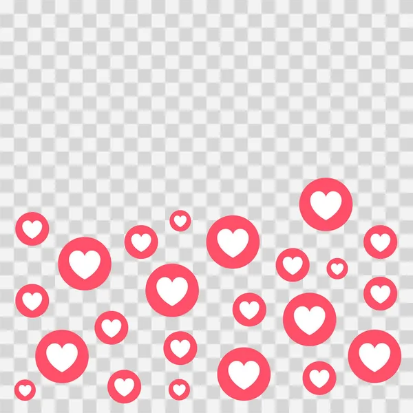 Like and heart icons vector background for live stream video chat design template social nets. Like and heart icons vector background for live stream video chat. — ストックベクタ