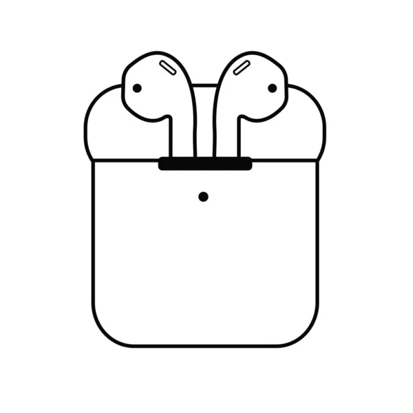 Иконка Airpods изолирована на белом фоне. Беспроводной символ современный, простой, векторный, значок для дизайна сайта, мобильного приложения, ui. Векторная миграция . — стоковый вектор