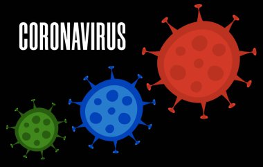 Koronavirüsü imzalayın. Koronavirüsü durdurun. Coronavirüs salgını. Coronavirus tehlikesi ve halk sağlığı risk hastalığı ve grip salgını. Tehlikeli hücrelerle salgın hastalık konsepti. Vektör çizimi