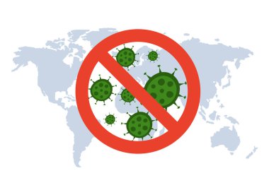 Çin, Coronavirüs salgınıyla savaşıyor. Coronavirus 2019-nc0v Salgını, Seyahat Alarmı konsepti. Virüs solunum sistemine, salgın hastalık riskine saldırıyor.