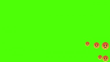kızgın yüz simgesi canlandırması yeşil ekrana geliyor.
