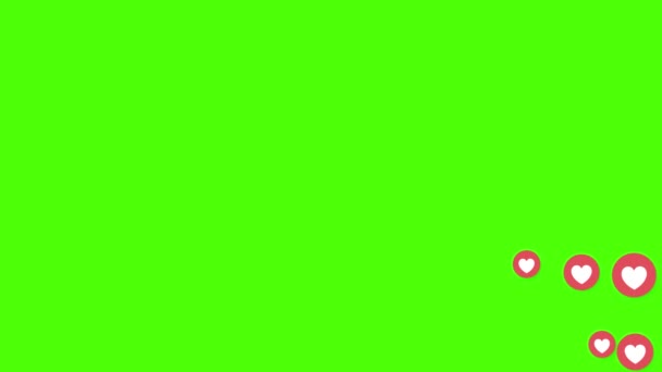 Social love heart icon symbol animation across on green screen — Stock  Video © konkogetty #312258848