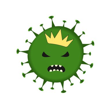 Coronavirus Bakteri Hücre Simgesi, 2019-nCoV Roman Coronavirus Bakterisi. Enfeksiyon yok ve Coronavirus Kavramını Durdur. Çin 'de tehlikeli Coronavirus hücresi, Wuhan. İzole Vektör Simgesi