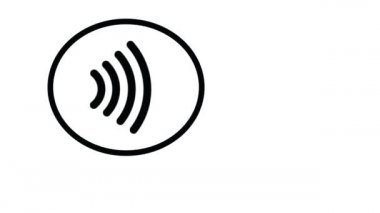 NFC Kablosuz Kablosuz Ödeme İşareti Logosu. Kredi kartı NFC Ödeme Konsepti. 4K video.