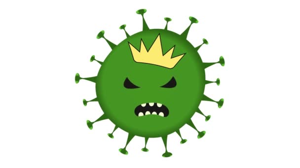 Coronavirus 2019-nCov novedoso concepto de coronavirus posible para el brote de gripe asiática y la gripe coronavirus como casos de cepa de gripe peligrosa como pandemia. Virus del microscopio de cerca. renderizado 3d. — Vídeo de stock