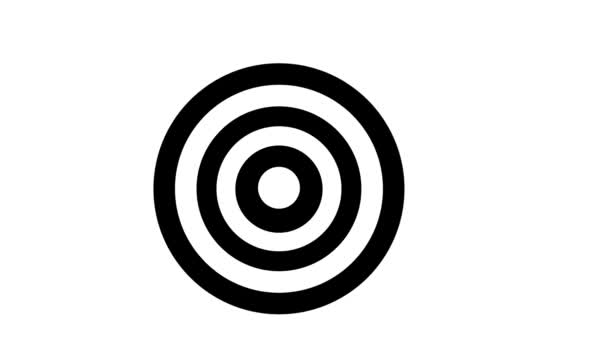 Ziel und Pfeil-Symbol Isoliert auf weißem Hintergrund. 4K-Video. — Stockvideo