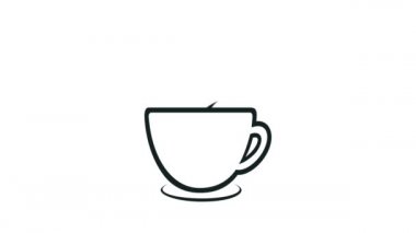 Beyaz arka planda bir fincan sıcak kahve.