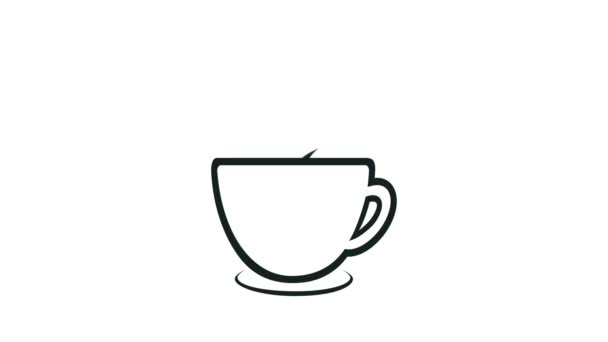 Чашка горячего кофе на белом фоне — стоковое видео