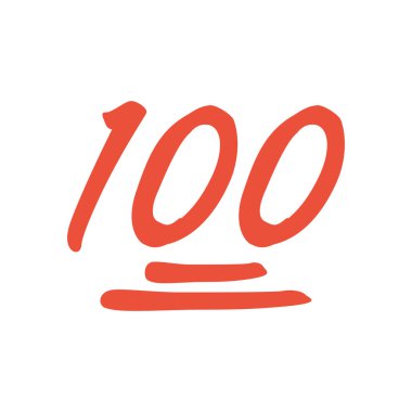 100 tane emoticon vektör simgesi. 100 emoji puan etiketi.