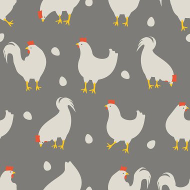 Horoz ve tavuk desen 