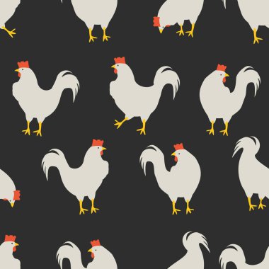 horoz desen koyu gri