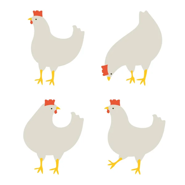 Four chicken for your crativity — Stock Vector