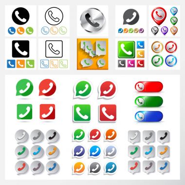 phone icons in speech bubble clipart