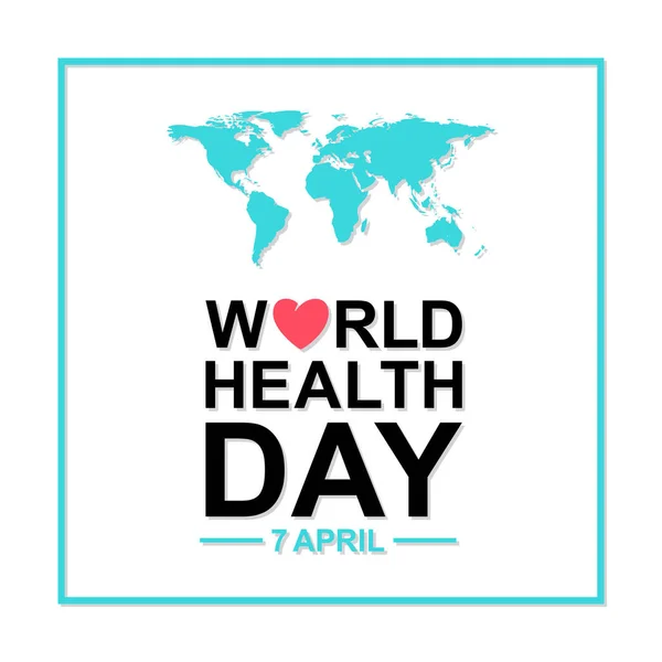 Dia Mundial da Saúde cartão de saudação plana —  Vetores de Stock