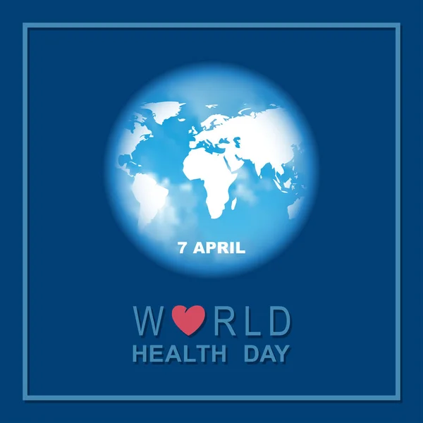 Dia Mundial da Saúde cartão de saudação plana —  Vetores de Stock