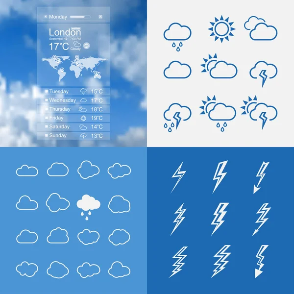 Nube formas colección — Vector de stock