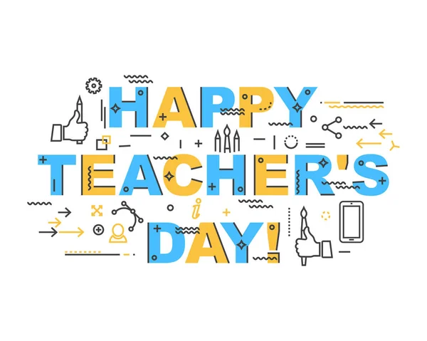 Teachers Day card template — Stock Vector