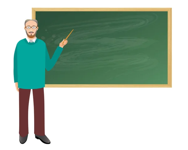 Professeur masculin avec pointeur — Image vectorielle