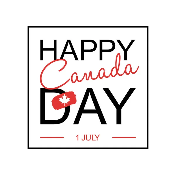 Tarjeta de felicitación Happy Canada Day — Vector de stock