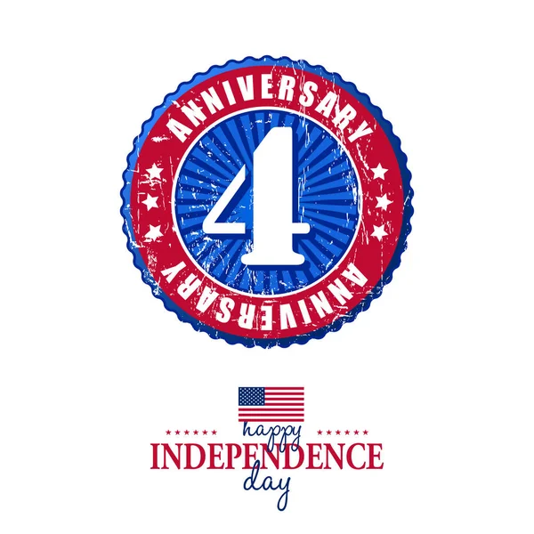 Tarjeta de felicitación para el Día de la Independencia Americana — Archivo Imágenes Vectoriales