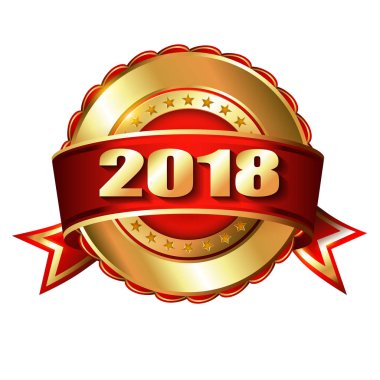 Mutlu yeni yıl 2018 damgası. 