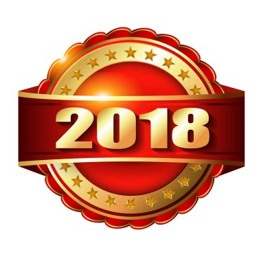Mutlu yeni yıl 2018 damgası. 