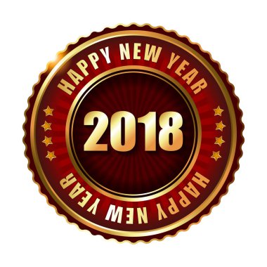 Mutlu yeni yıl 2018 damgası. 