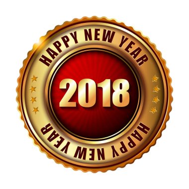 Mutlu yeni yıl 2018 damgası. 