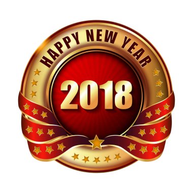 Mutlu yeni yıl 2018 damgası. 